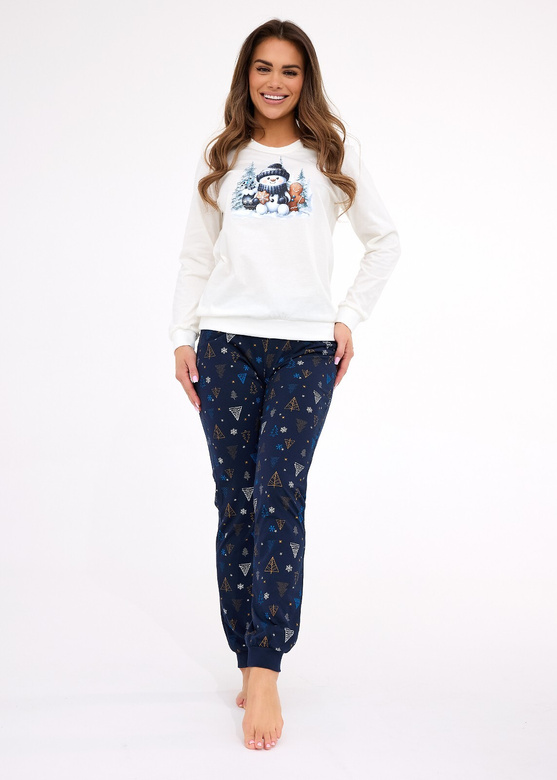 Piżama Cornette 567/427 Snowy Day dł/r Christmas S-2XL damska ecru