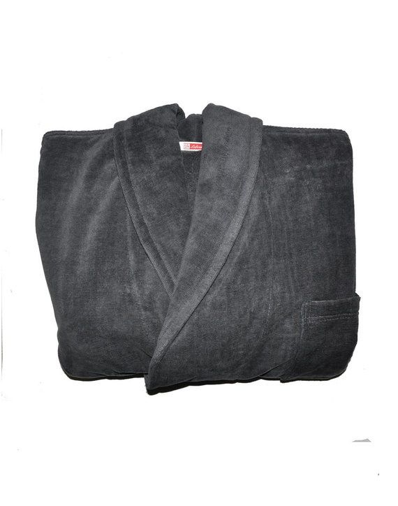 Szlafrok De Lafense 803 M-2XL męski szary-szerokie pasy