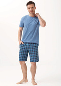 Piżama Luna 803 kr/r 3XL męska niebieski-kratka