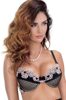 Biustonosz push-up z haftem NEFER PUSH-UP