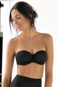 Biustonosz Bardotka Gładki Samonośny 2550, nero/czarny