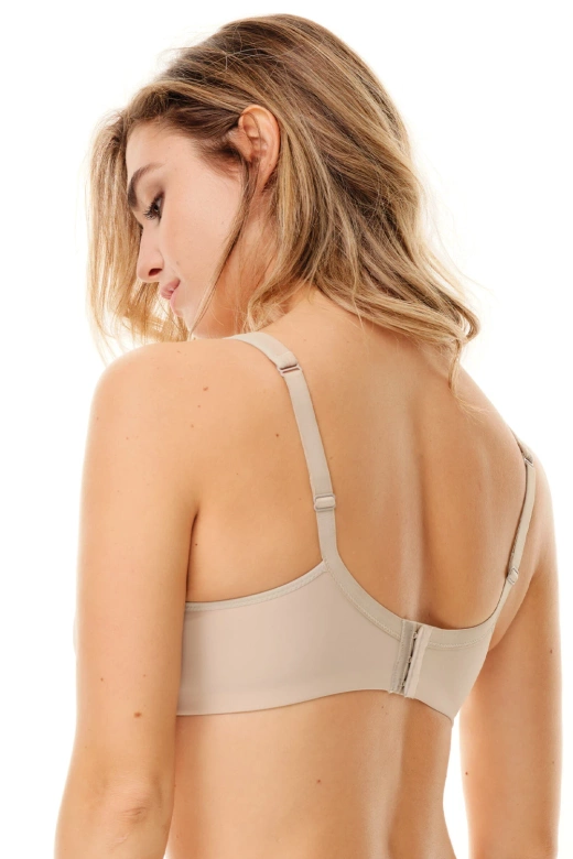 Biustonosz na fiszbinach z gładkiej mikrofibry 393, Tortora/Jasny beż