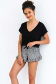 Krótka bawełniana piżama damska CHIARA, czarna