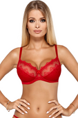 Biustonosz z koronką CASSI miękki, czerwony