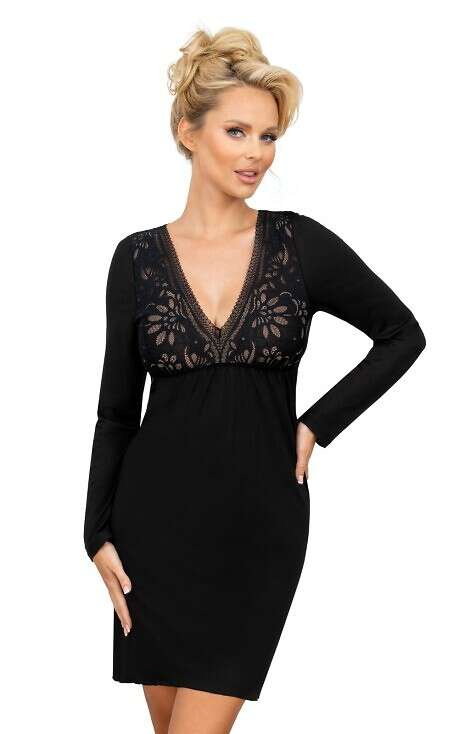 Koszula Donna Silvana Long dł/r S-2XL czarny