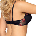 Biustonosz push-up NATALI BLACK czerń z czerwienią