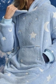 Ciepła kocobluza w gwiazdki świecące w ciemności MILANA, błękitna