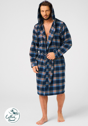 Szlafrok Key MGL 431 B25 M-2XL jeans-kratka