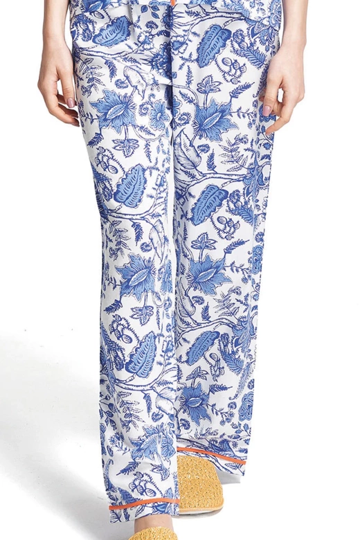 Koszulowa piżama z krótkim rękawem i długimi spodniami Atrani, 100% wiskoza (pomarańcz)