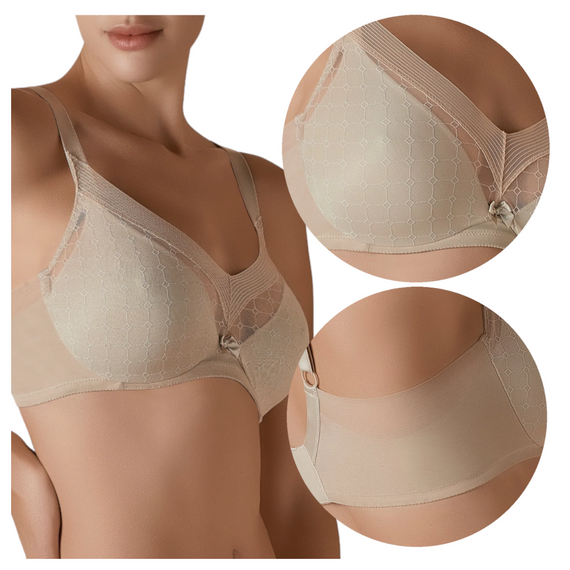 Miękki biustonosz na fiszbinach ROXANA, tierra-beż