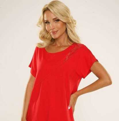 Koszula De Lafense 737 Velar kr/r 3XL-4XL czerwony