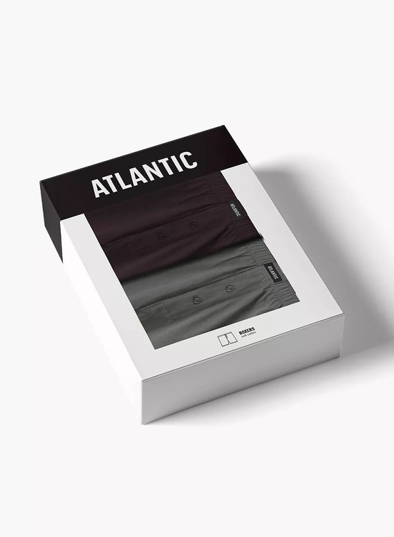 Bokserki Atlantic 2MBX-054 A'2 S-2XL wino-khaki