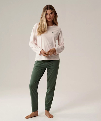 Piżama Atlantic NLP-498 dł/r S-2XL różowy jasny-zielony