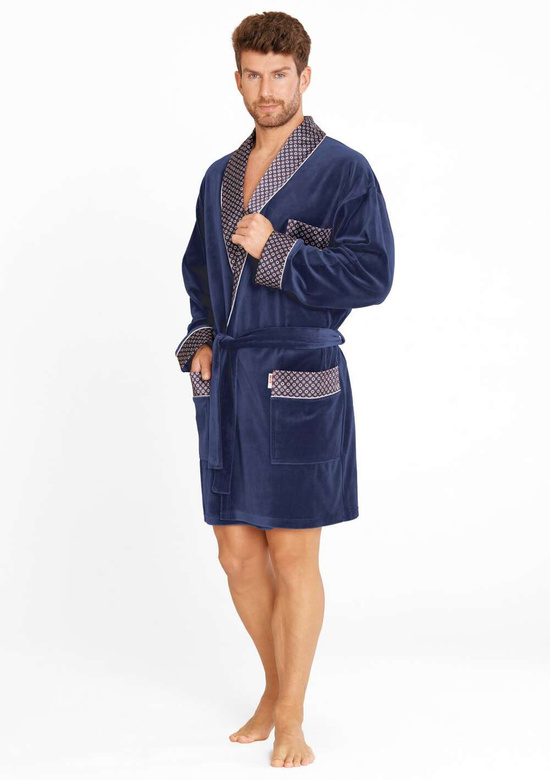 Szlafrok De Lafense 772 Bonjur krótki M-2XL męski jeans