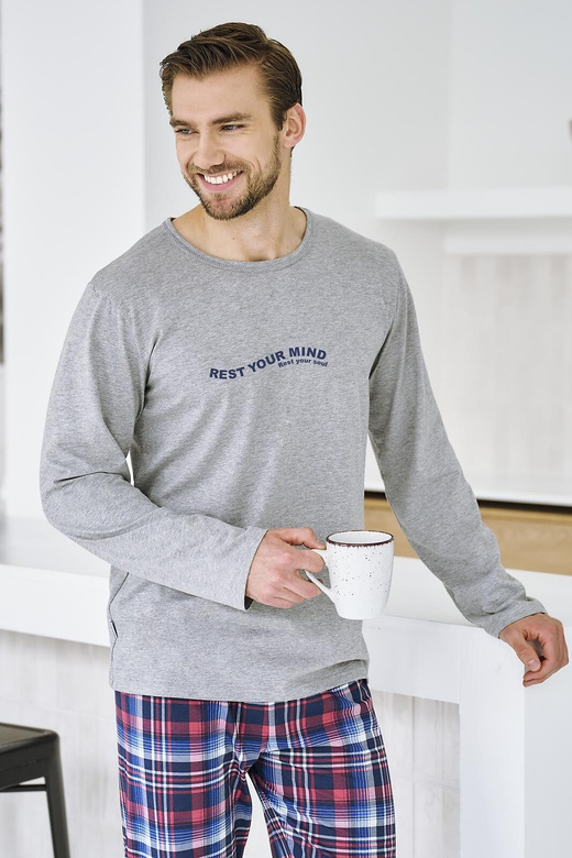 Piżama Taro Franco 3478 dł/r S-XL Z25/26 męska szary melanż