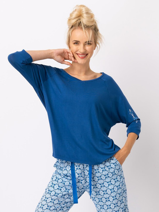 Piżama Key LNS 721 B25 Wiskoza 3/4 2XL-3XL niebieski
