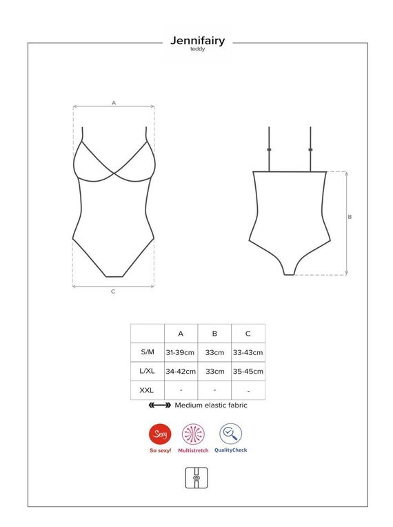 Koronkowe body B125 TEDDY, czerń