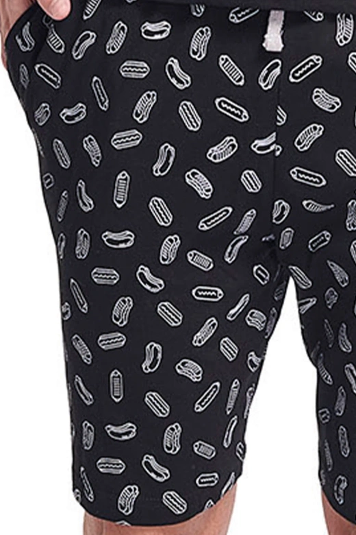 Męska piżama z krótkim rękawem i szortami Gianny, czarna