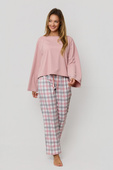 Piżama Mefemi Stella PW75 S-2XL różowy-szary