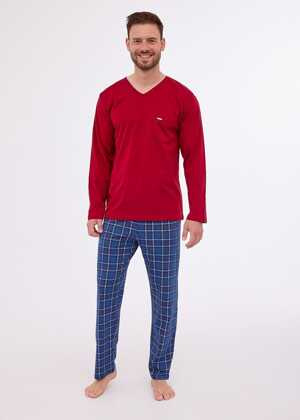 Piżama Cornette 122/262 Gordon 3XL-5XL męska bordowy