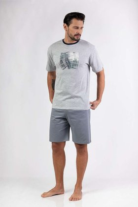 Piżama Regina 474 kr/r M-XL W25 męska melanż jasny