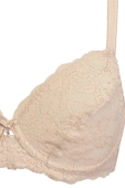 Miękki koronkowy biustonosz na fiszbinach Allure 2672, cipria/beżowy