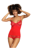 Komplet: koronkowa koszulka + szorty WIKTORIA, czerwień