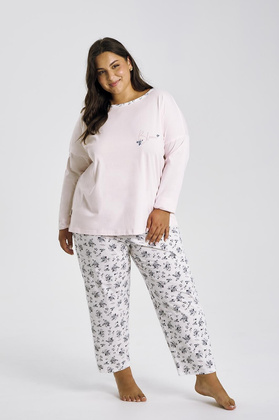 Piżama Taro Ella 3465 dł/r 2XL-3XL Z25/26 damska różowy