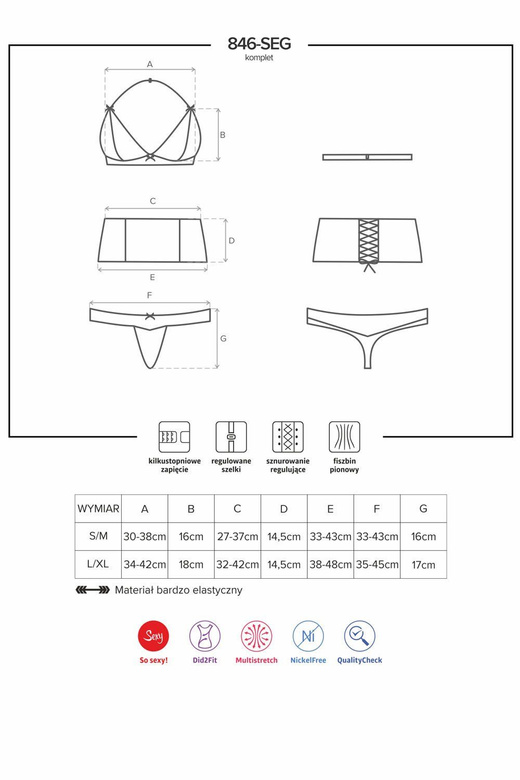 Obsessive 846-SEG-1 (kolor: czarny, typ: komplet)