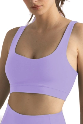 Damski Biustonosz Sportowy Miękki na Ramiączkach AT07, viola-fioletowy