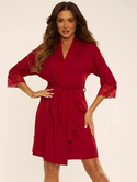 Szlafrok De Lafense 342 Fanny S-2XL damski czerwony