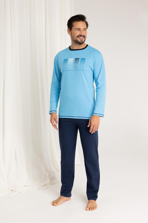 Piżama Regina 487 dł/r M-XL Z25/26 męska melanż jasny