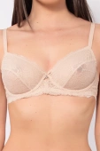 Miękki koronkowy biustonosz na fiszbinach Allure 2672, cipria/beżowy