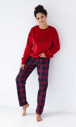 Piżama Sensis Cordelia dł/r S-XL granatowy-czerwony