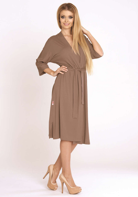 Szlafrok De Lafense 892 Visa długi 3XL-4XL damski granatowy