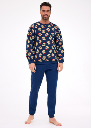 Piżama Cornette 457/299 Teddy 6 dł/r Christmas 3XL-5XL granatowy