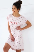 Koszula z Bawełny LOVE IS ALL w serca, różowa