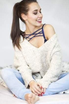 Ramiączka ozdobne LAUREN NAVY BLUE, granatowe