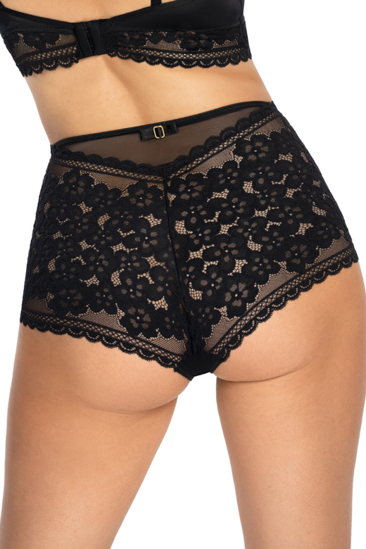 Bokserki GIZELA koronka i tiul polskie, czerń