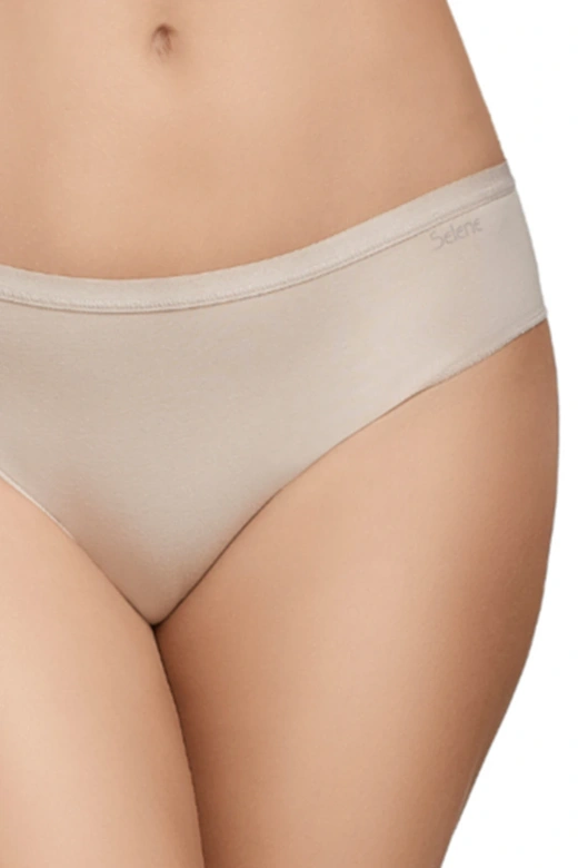 Dwupak klasycznych bawełnianych fig typu bikini 400, tierra-beżowe