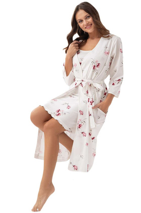 Szlafrok Luna 376 3/4 M-2XL W25 damski ekri