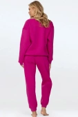 Luźny komplet damski/dres ocieplany REHEMA, fuksja