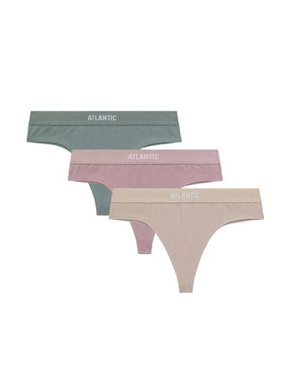 Stringi Atlantic 3CLP-013 Thongs A'3 S-XL beżowy-rose-zielony