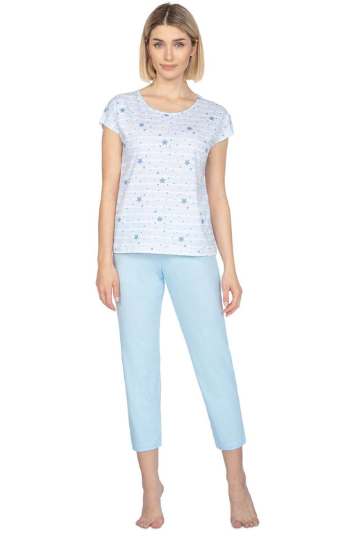 Piżama Regina 656 2XL-3XL kr/r L24 damska niebieski