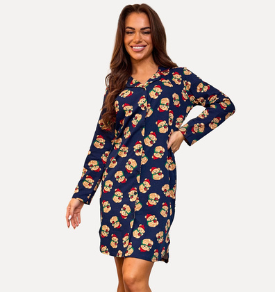 Koszula Cornette 104/474 Teddy 7 dł/r 3XL-5XL damska rozpinana granatowy