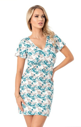 Koszula Donna Irmina kr/r M-2XL ecru-morski