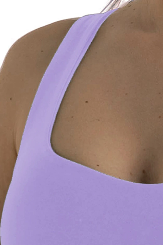 Damski Biustonosz Sportowy Miękki na Ramiączkach AT07, viola-fioletowy