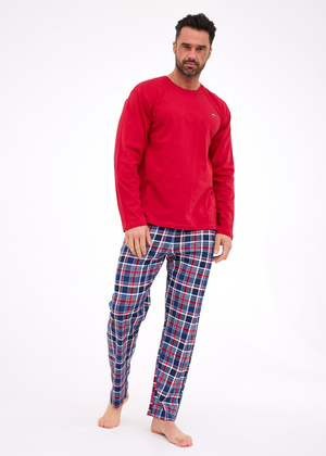 Piżama Cornette 124/312 Ready 3 dł/r S-2XL bordowy