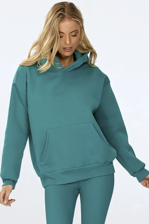 Gruba bluza na polarze z kapturem OSEYE , nefti