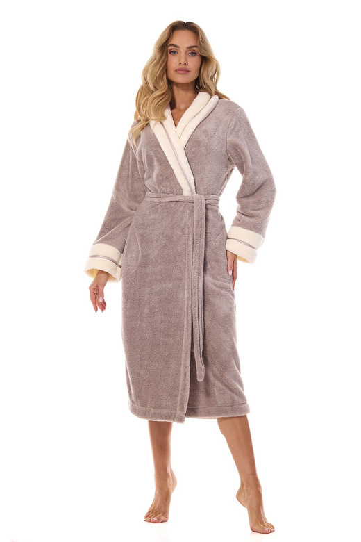 Szlafrok L&L 2409 Madame długi M-2XL damski onyx